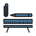 Draft Tools line isolated vector icon can be easily modified and edit Royalty Free Stock Photo