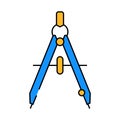 drafting compass architectural drafter icon color illustration