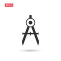 Drafting compass icon vector design isolated 3