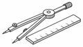Drafting compass and ruler, precise design tools, geometry and engineering, vector design Generative AI Royalty Free Stock Photo