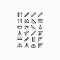 education tools icon school and office supplies transparent background Royalty Free Stock Photo