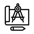 drafting line icon illustration vector graphic