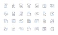 Drafting line icons collection. Blueprint, Architecture, Engineering, Design, Sketch, Scale, Model vector and linear