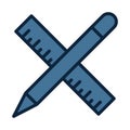 Drafting line isolated vector icon can be easily modified and edit
