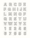 Drafting paper alphabet