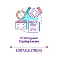 Drafting and signing leases concept icon Royalty Free Stock Photo