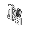 drafting tools architectural drafter isometric icon vector illustration Royalty Free Stock Photo