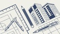 Drafting tools and blueprint, architecture and design vector design Generative AI