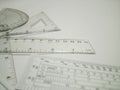 Drafting tools are on white background 12. Royalty Free Stock Photo