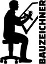 Draftsman silhouette with german job title