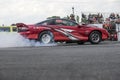 Drag car smoke show Royalty Free Stock Photo