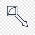 Drag concept vector linear icon isolated on transparent background, Drag concept transparency logo in outline style