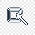 Drag concept vector linear icon isolated on transparent background, Drag concept transparency logo in outline style