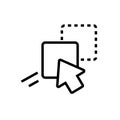 Drag and drop icon. Cursor, pointer, computer mouse. Drag line icon. Vector on isolated white background. EPS 10