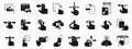 Drag drop icons set. Hand gestures for touch screen devices using multi touch functionality