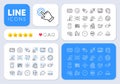 Drag drop, Internet and Parking place line icons for web app. Pictogram icon. App line icons. Vector