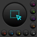 Drag and drop operation dark push buttons with color icons Royalty Free Stock Photo