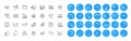 Drag drop, Savings tax and Charging station line icons pack. For web app. Color icon buttons. Vector