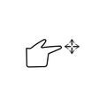 Drag free, finger, gesture icon. Element of corruption icon. Thin line icon on white background