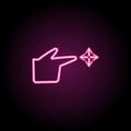 Drag free, finger, gesture neon icon. Simple thin line, outline vector of touch gesture icons for ui and ux, website or mobile