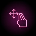 Drag free, touch, hands neon icon. Simple thin line, outline vector of touch gesture icons for ui and ux, website or mobile