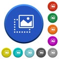 Drag image to top right beveled buttons