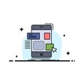 drag, mobile, design, ui, ux Flat Color Icon Vector