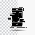 drag, mobile, design, ui, ux Glyph Icon on Transparent Background. Black Icon