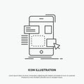 drag, mobile, design, ui, ux Icon. Line vector gray symbol for UI and UX, website or mobile application