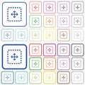 Drag object outlined flat color icons Royalty Free Stock Photo