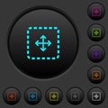 Drag object dark push buttons with color icons Royalty Free Stock Photo