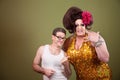 Drag queen and male friend Royalty Free Stock Photo