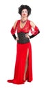 Drag Queen in Red Evening Dress Performing Royalty Free Stock Photo