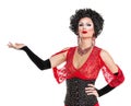 Drag Queen in Red Evening Dress Performing Royalty Free Stock Photo