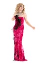 Drag Queen in Red Evening Dress Performing Royalty Free Stock Photo
