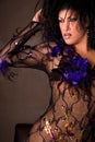 Drag queen wearing lace outfit Royalty Free Stock Photo