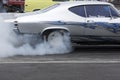 Drag race burn-out Royalty Free Stock Photo