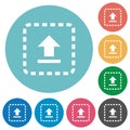 Drag to upload flat round icons