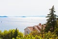 Drage, Zadar, Croatia - Beautiful backlight at the coastline of Drage Royalty Free Stock Photo