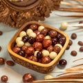 Dragee, confetto or sugared almond close up Royalty Free Stock Photo