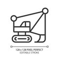 Dragline excavator pixel perfect linear icon