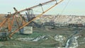 Dragline excavators loaded manganese ore.