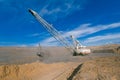 Dragline in open cut coal mine Royalty Free Stock Photo