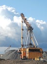 Dragline in open pit Royalty Free Stock Photo