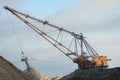 Dragline in open pit Royalty Free Stock Photo