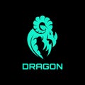 Dragon abstract gaming logo vector design illustration