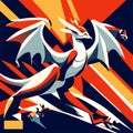 Dragon. Abstract vector illustration in flat style. Graphic concept for your design generative AI