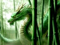 Dragon with Bamboo, Bamboo is a symbol of strength and flexibility, Chinese new year, Generative AI