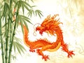 Dragon with Bamboo, Bamboo is a symbol of strength and flexibility, Chinese new year, Generative AI