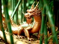 Dragon with Bamboo, Bamboo is a symbol of strength and flexibility, Chinese new year, Generative AI